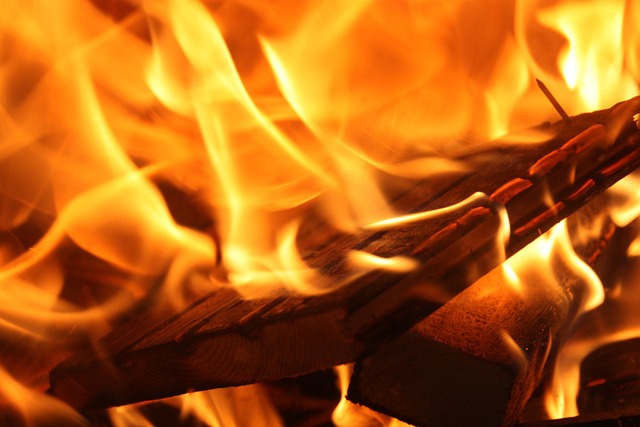 oheň z dřeva